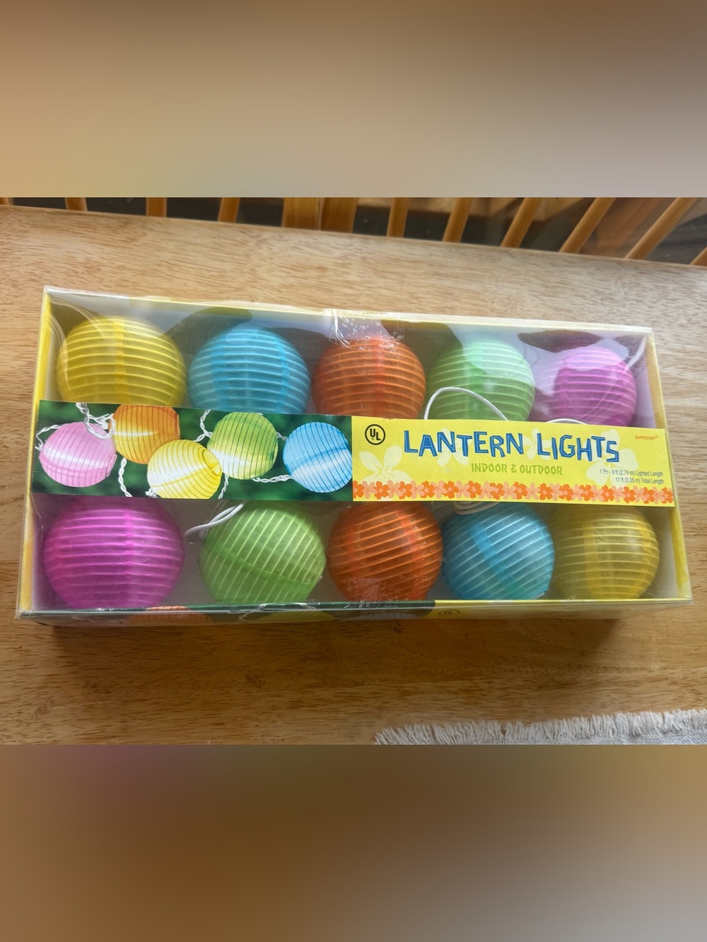 Multicolor Paper Lantern Lights Indoor & Outdoor Patio String Lights 9 - 11 ft